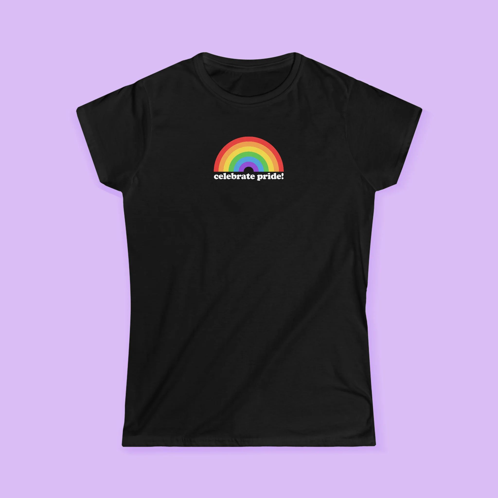 Celebrate Pride Rainbow Girly T-Shirt - Image 2