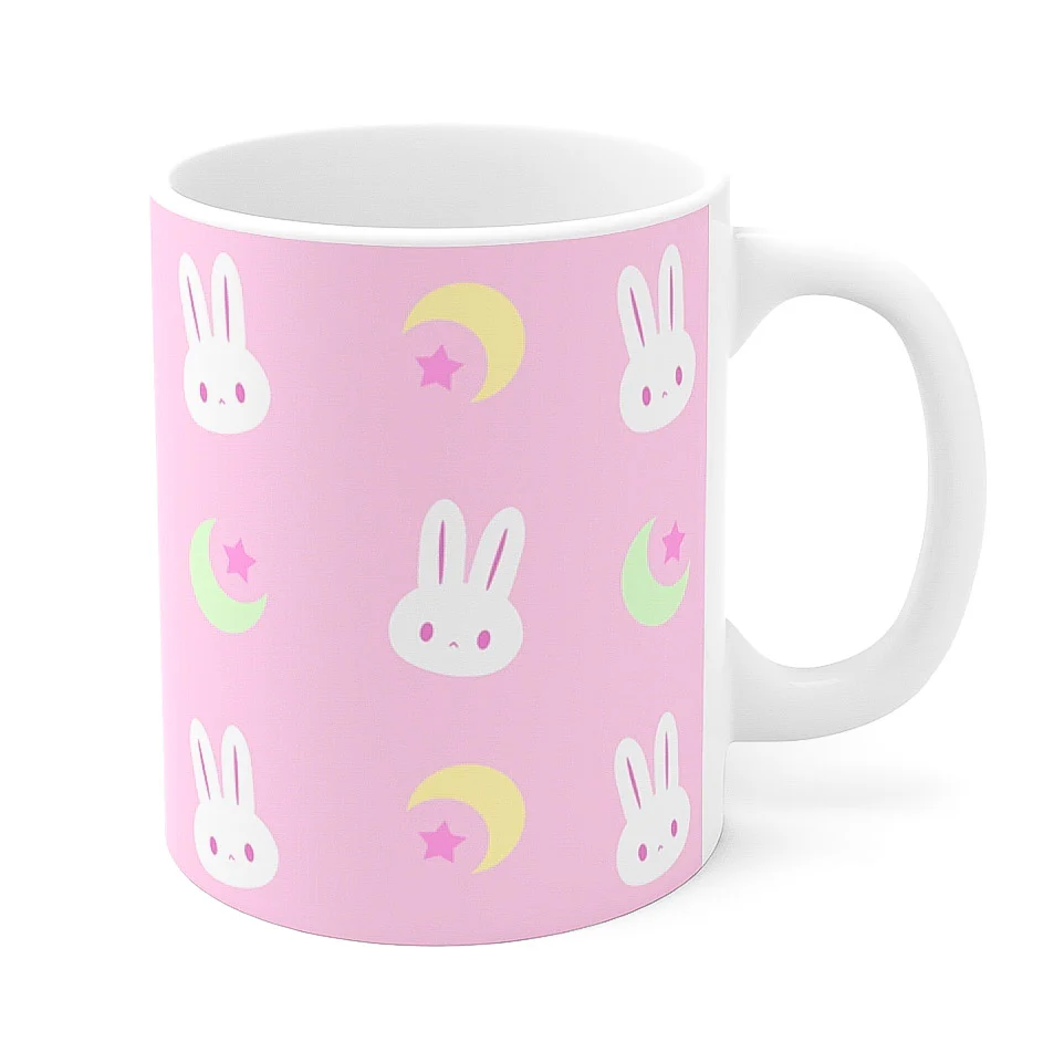 Pink Sailor Moon Bunny Coffee Mug - Image 6