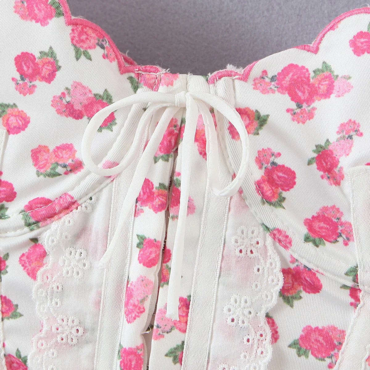 Coquette Soft Girl Floral Bustier Top - Image 4
