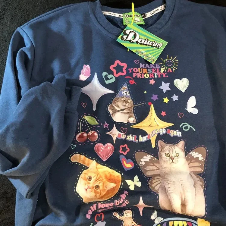 Cute Meme Cats Sweatshirt - Image 7