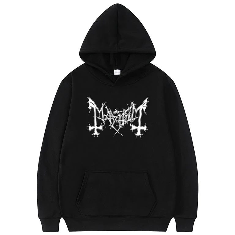 Dark Goth Mayhem Black Hoodie - Image 2
