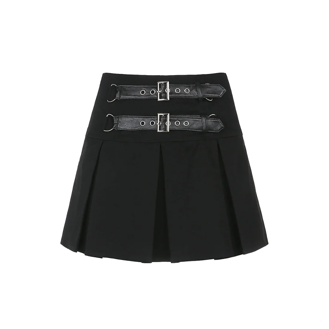 Dark Grunge Pleated Mini Skirt 2 Straps