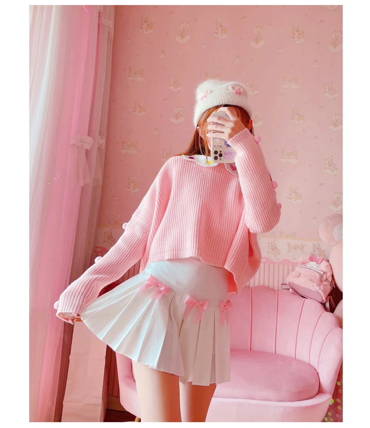 Dollette Kawaii Bow Pleated Mini Skirt - Image 17