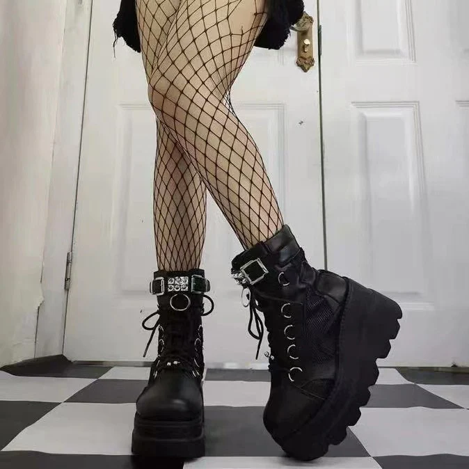 Egirl Darkwave Black Cyber Punk Sneakers - Image 5