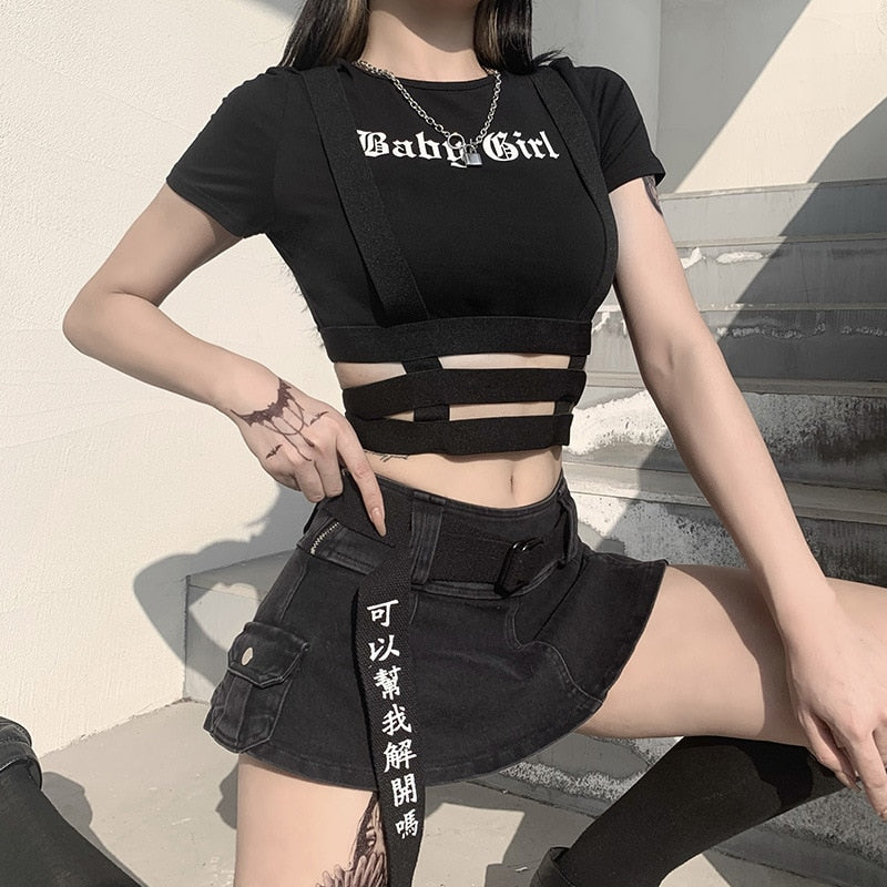 Baby Girl Gothic Crop Top - Image 3