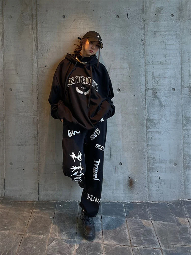 Egirl Gothic Graphic Black Jogging Sweatpants - Image 4