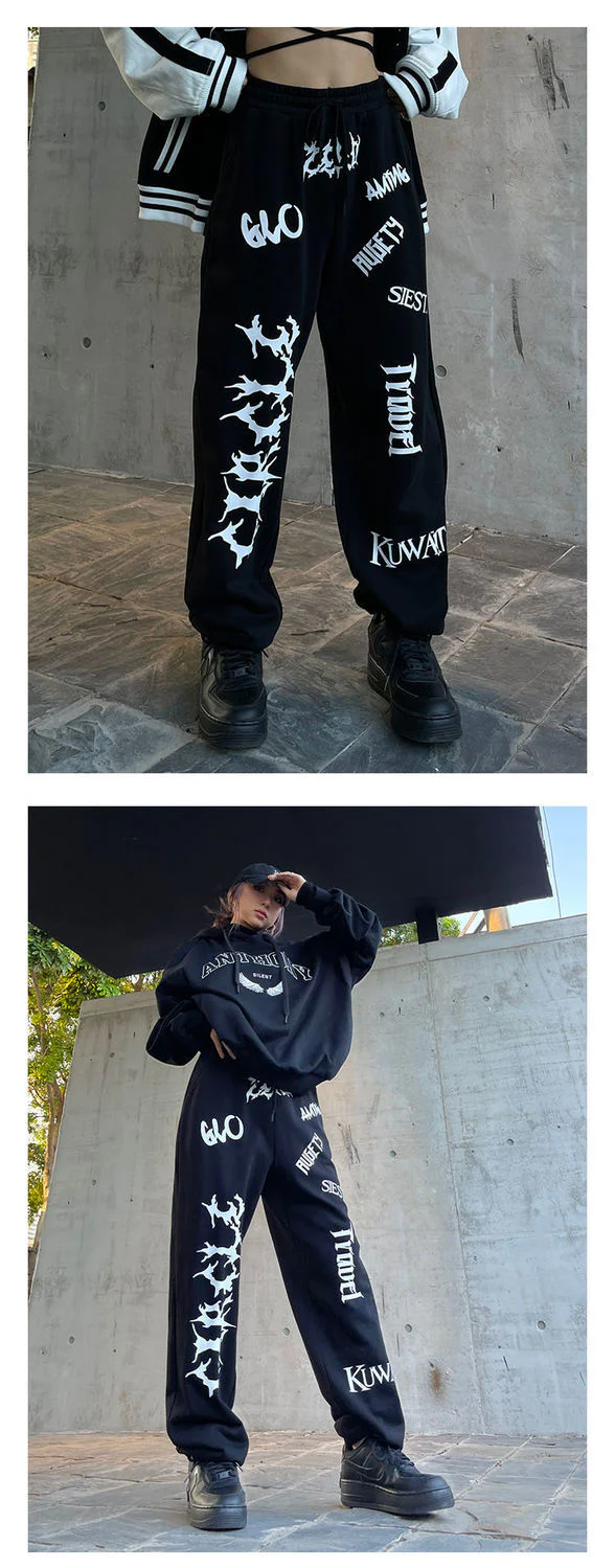 Egirl Gothic Graphic Black Jogging Sweatpants - Image 7