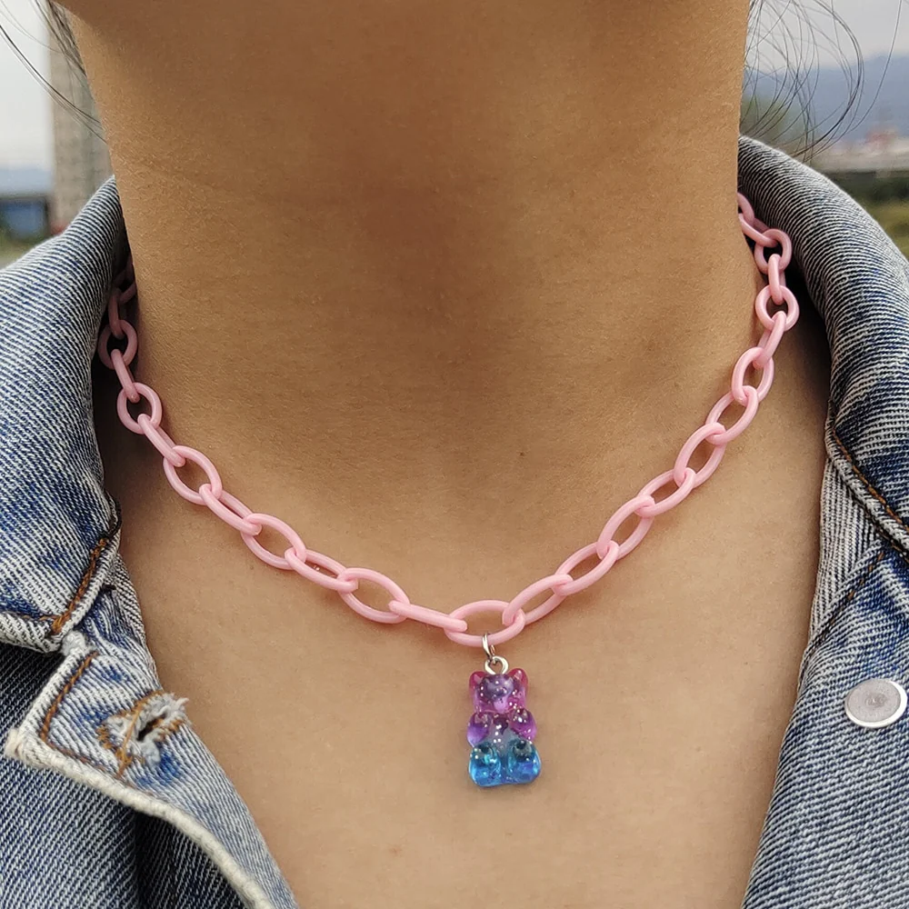Egirl Kawaii Gummy Bear Acrylic Necklace - Image 10