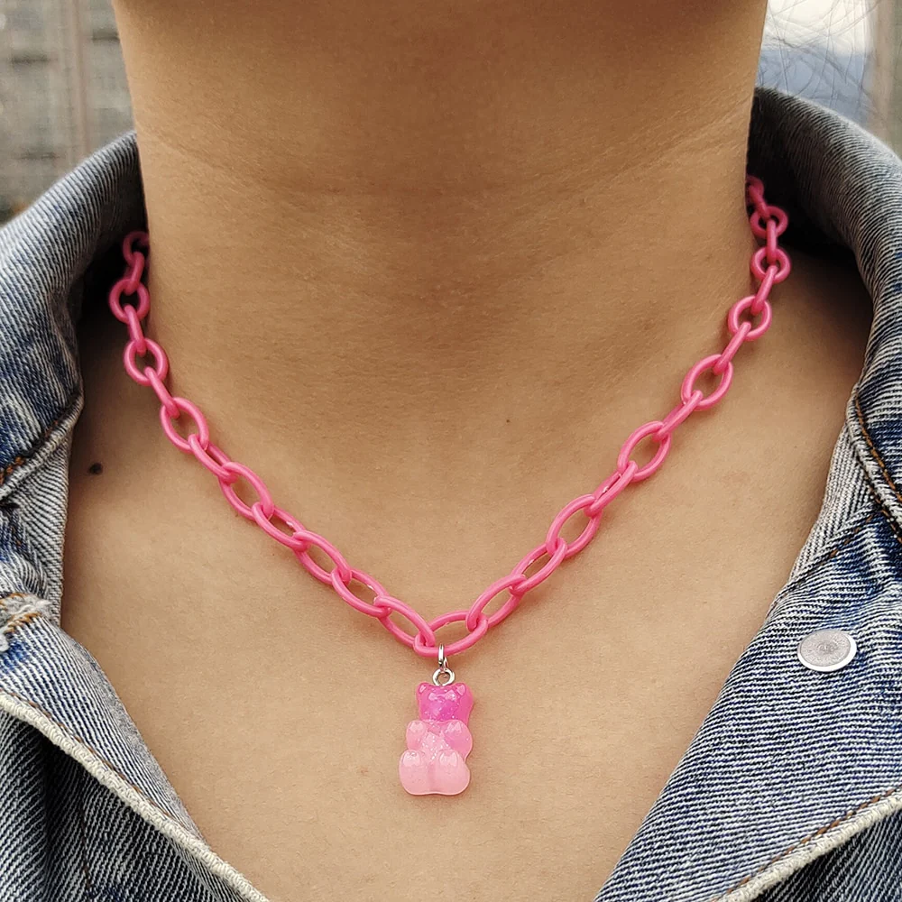 Egirl Kawaii Gummy Bear Acrylic Necklace - Image 2