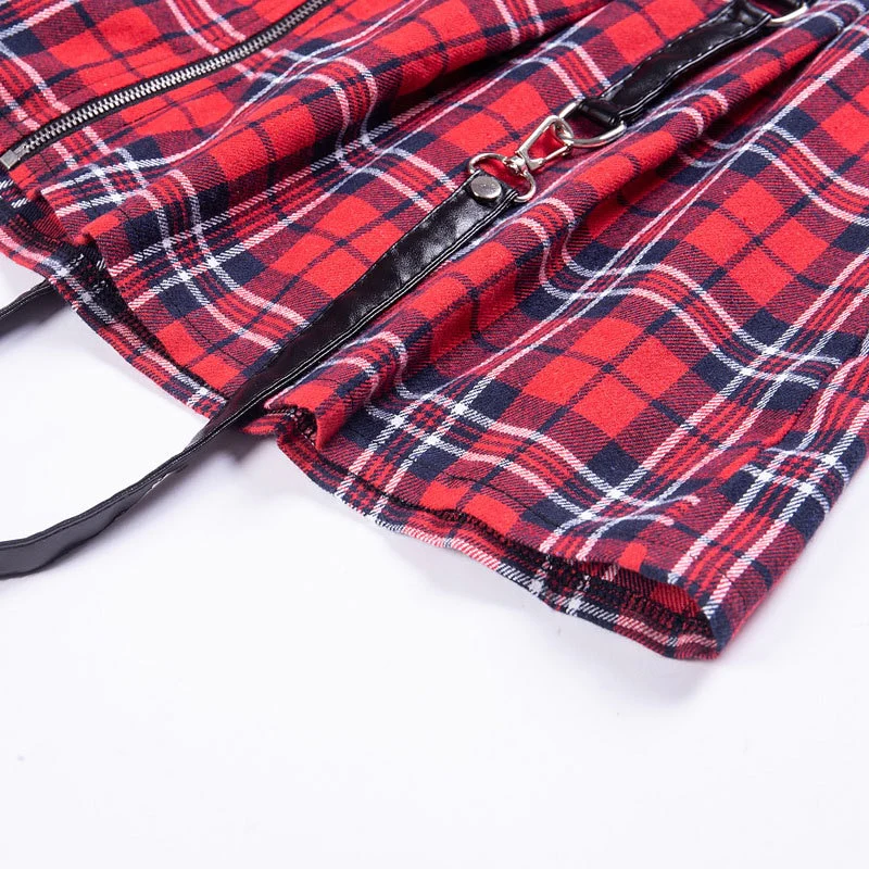 Egirl Punk Rock Plaid Straps Skirt - Image 16
