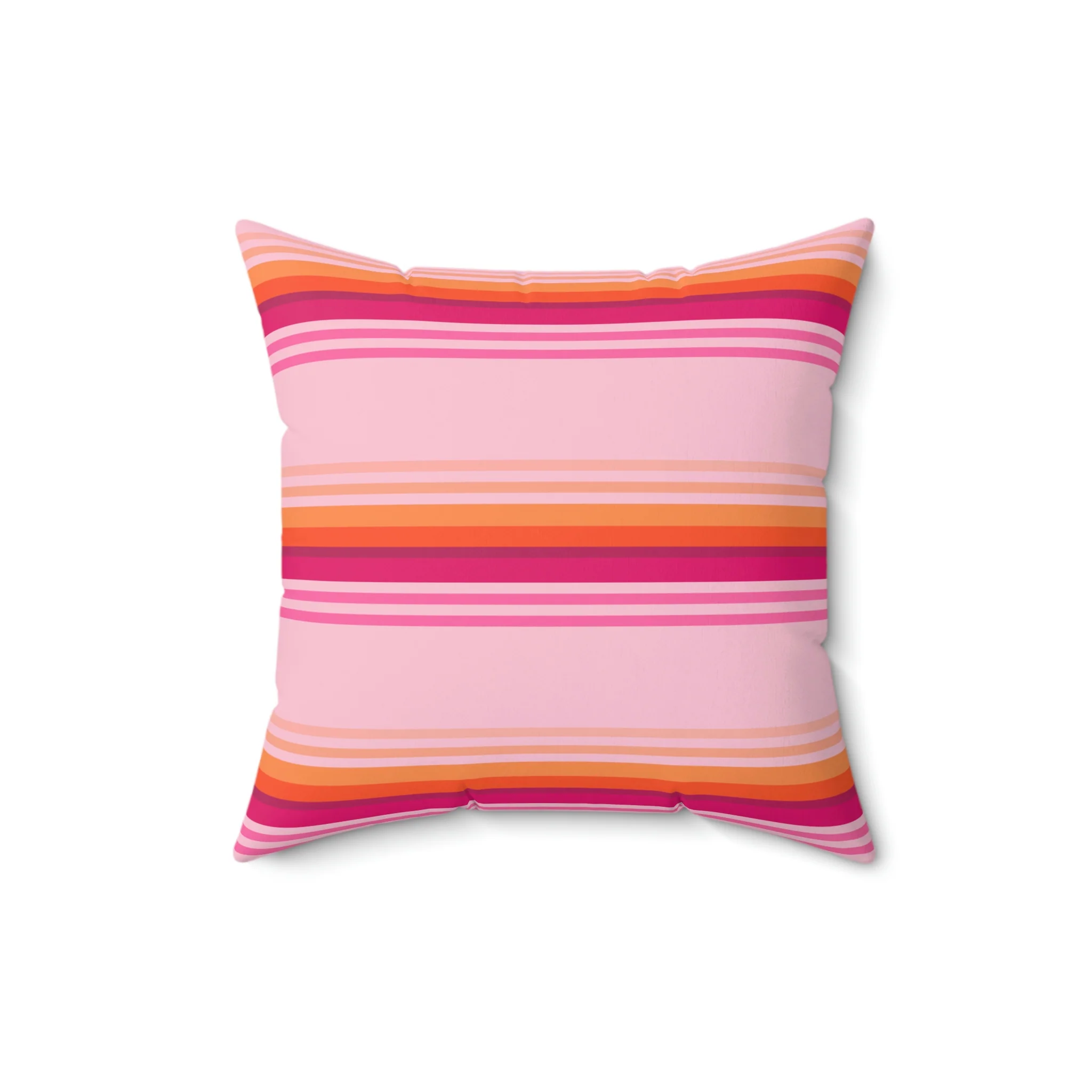 Enid Sinclair Pink Orange Stripes Pillow - Image 2