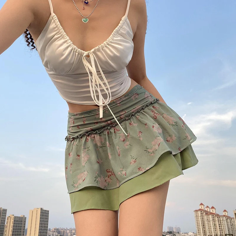 Fairycore Fairy Grunge Double Layer Skirt - Image 3