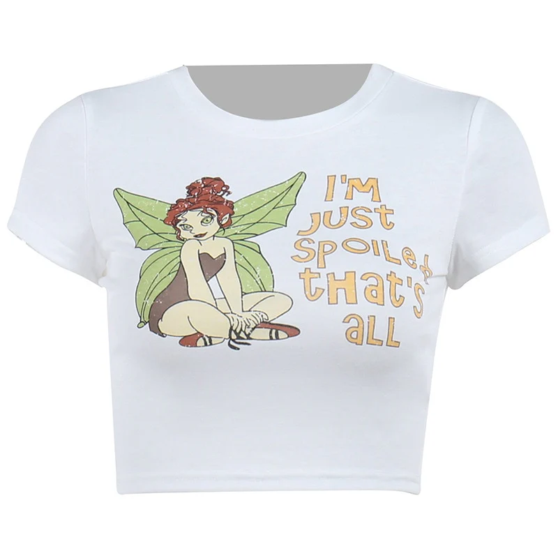 Fairycore Pixie Graphic Crop Top - Image 2