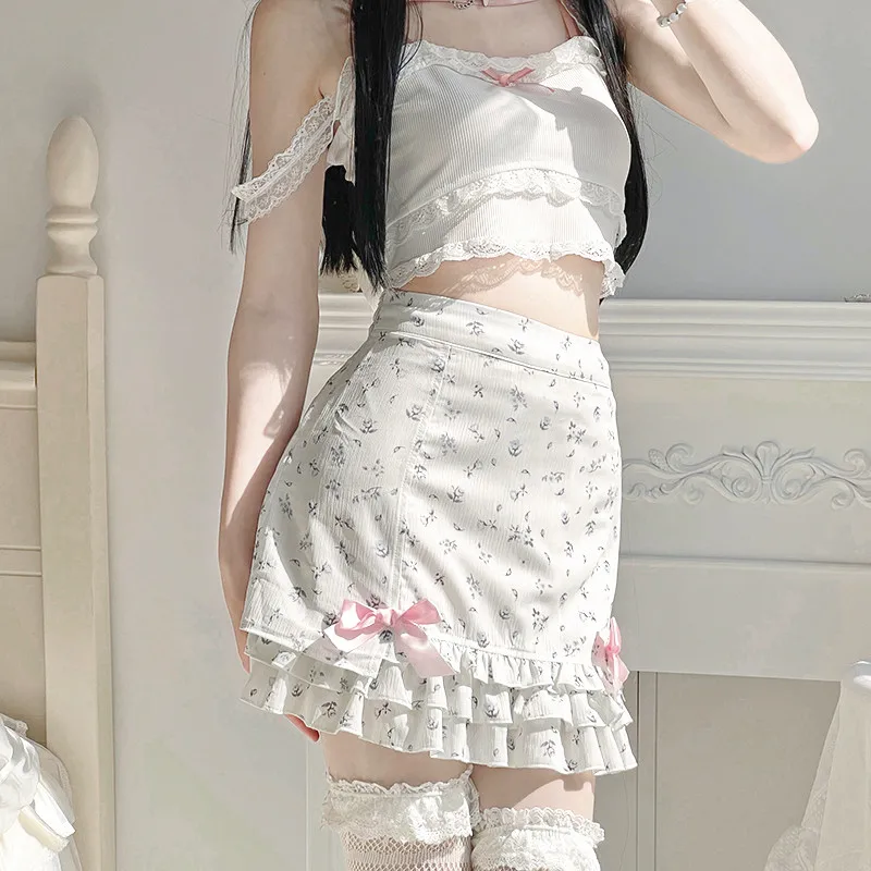 Floral Ruffle Mini Skirt - Image 8