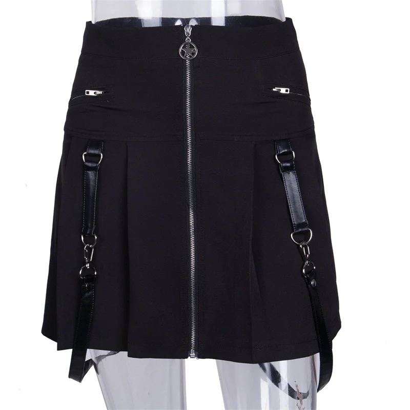 Gothic Aesthetic Straps Black Skirt - Image 7