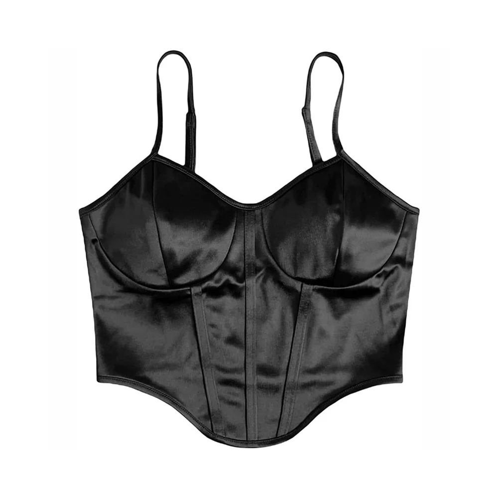 Satin Bustier Top Gothic Black