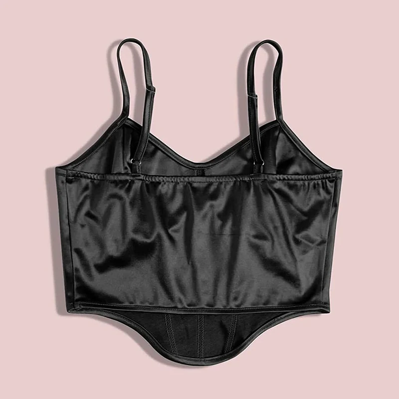 Satin Bustier Top Gothic Black - Image 3
