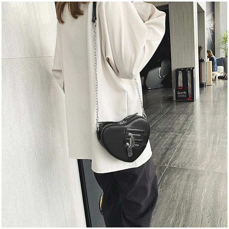 Gothic Heart Blade Crossbody Bag Black - Image 10