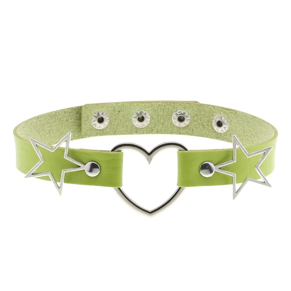 Green Heart Starts Choker Necklace