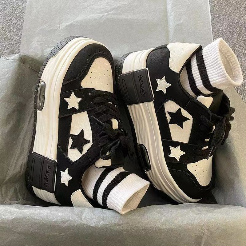 K-Pop Star Platform Sneakers - Black - Image 6