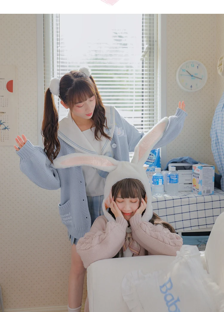 Kawaii Aesthetic Cardigan Sweater Blue - Image 9