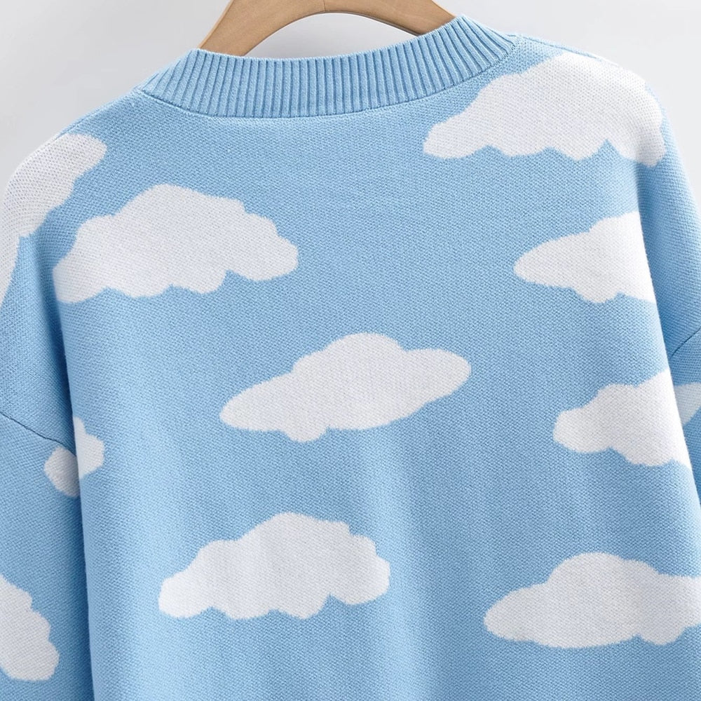 Kawaii Clouds Knitted Cardigan - Image 6