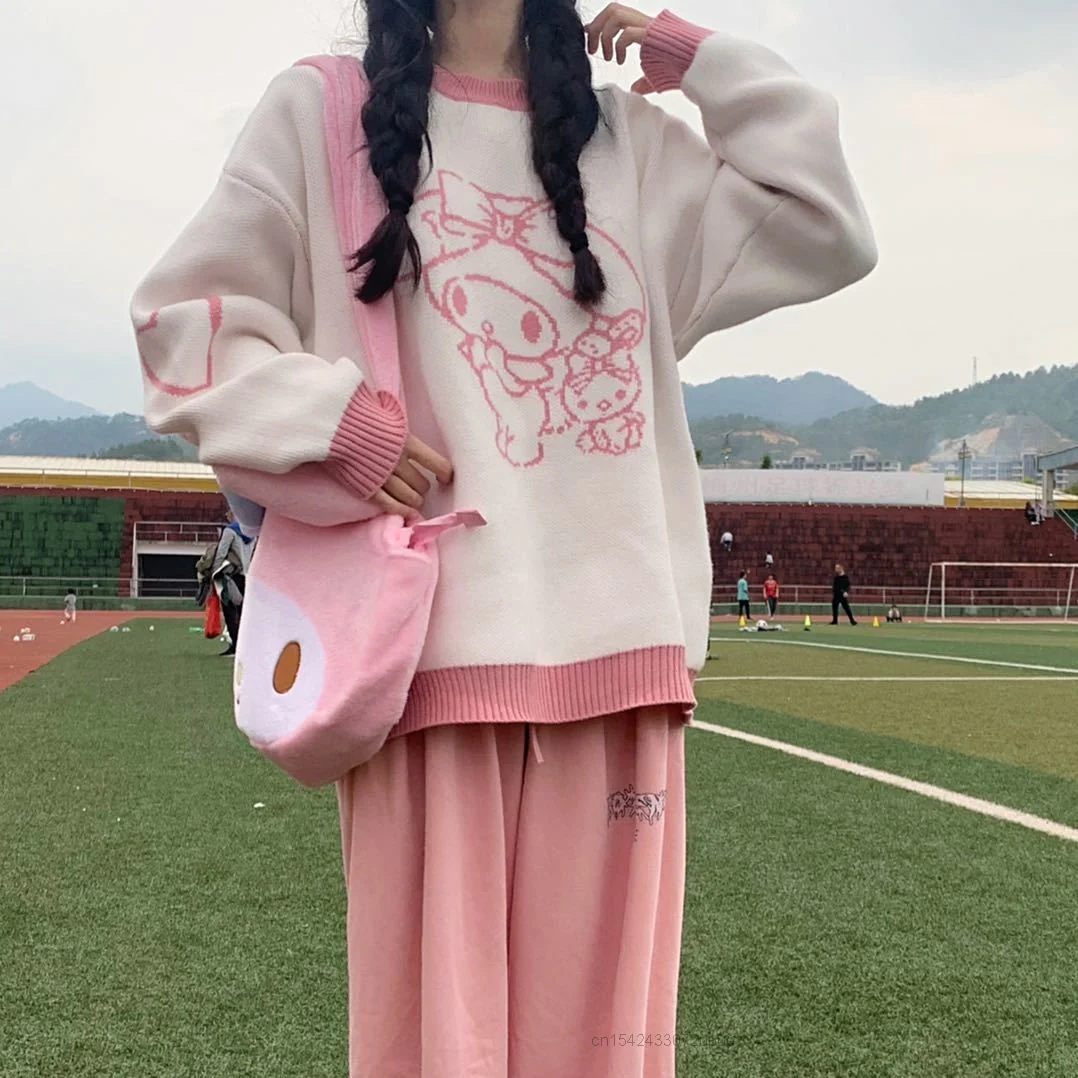 Kawaii My Melody Lovely Sweater White Pink - Image 4