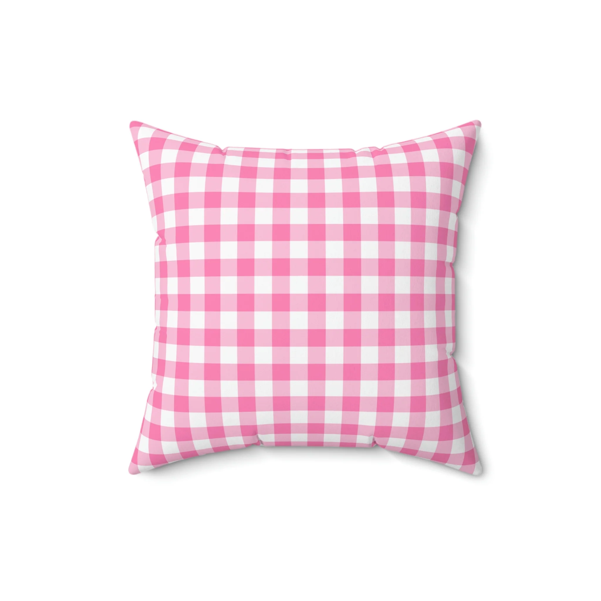 Kawaii Romantic Gingham Pink Pillow - Image 2