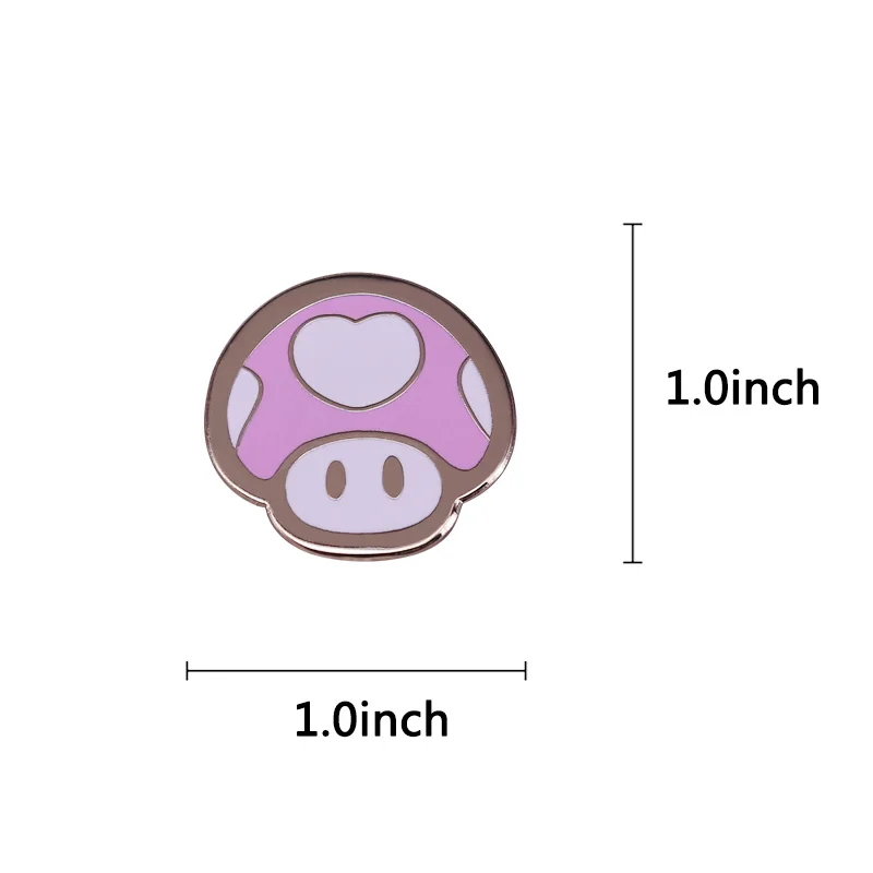 Kawaii Super Mario Mushroom Enamel Pin - Image 3