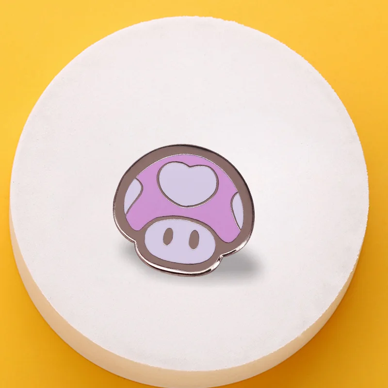 Kawaii Super Mario Mushroom Enamel Pin - Image 5