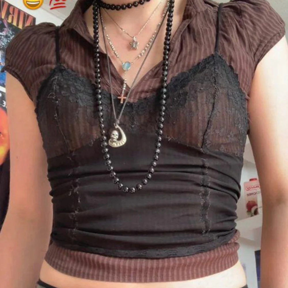 Lace See-through Cami Tank Top - Image 8
