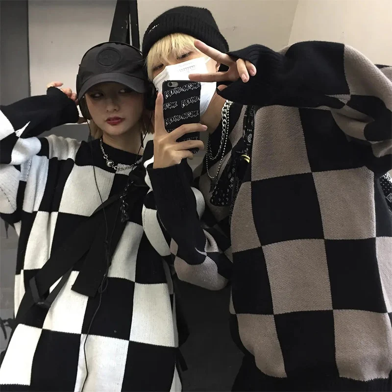 Large Checkerboard Oversize Sweater - Image 5