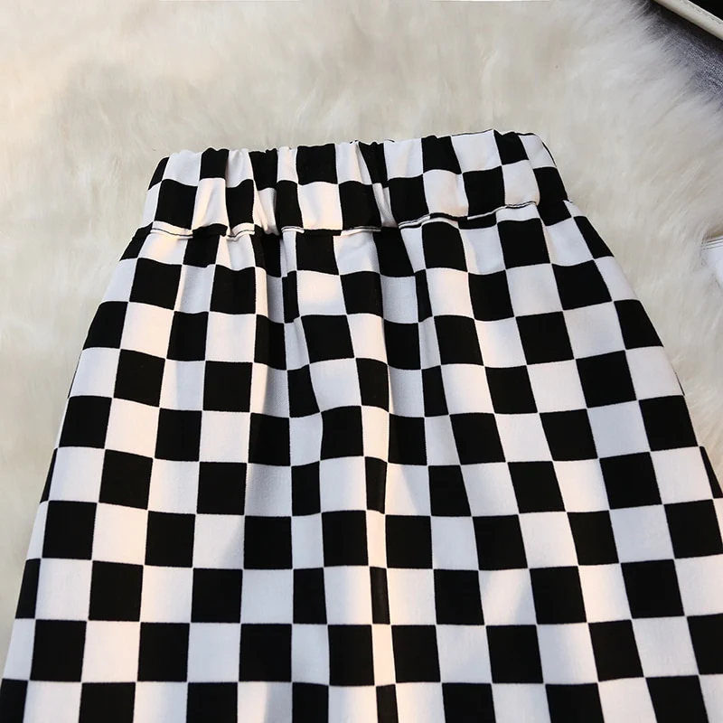 Long Skirt Checkerboard Print - Image 18