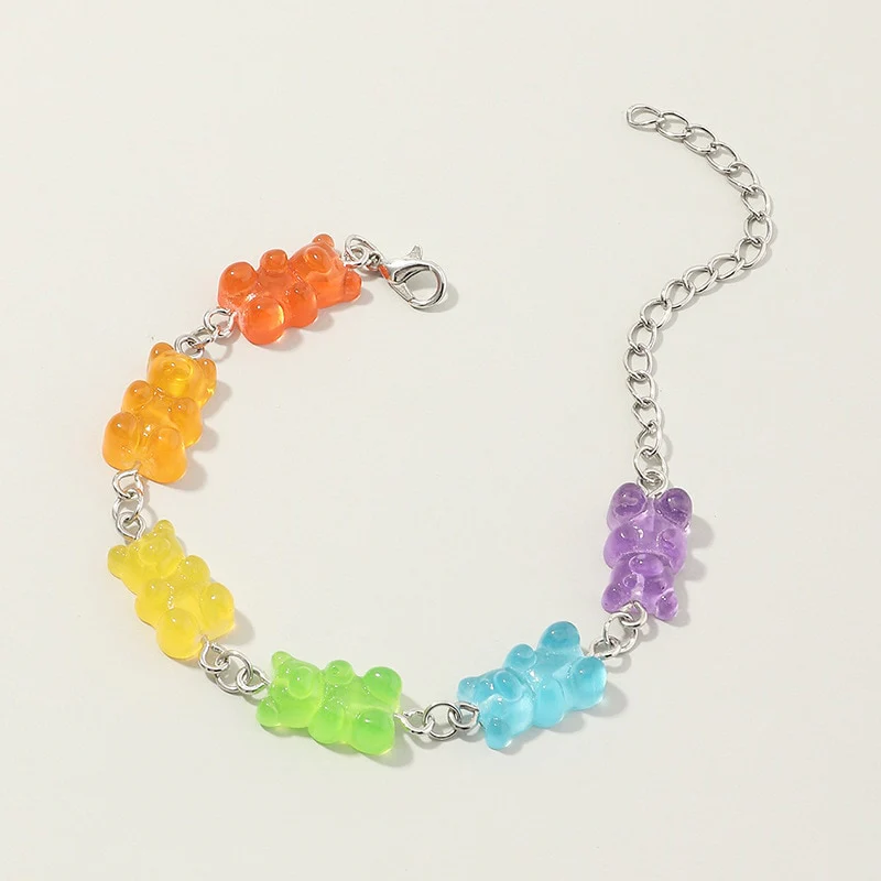 Rainbow Gummy Bear Candy Bracelet