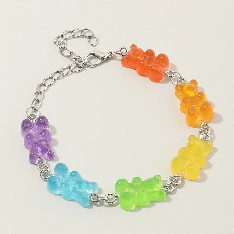 Rainbow Gummy Bear Candy Bracelet - Image 4
