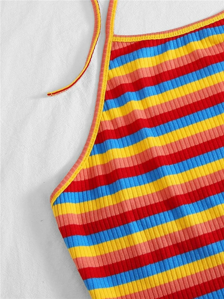 Rainbow Striped Halter Top - Image 7