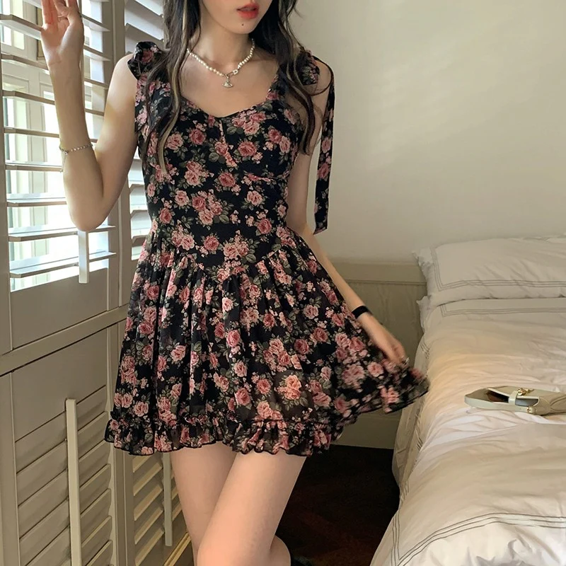 Soft Girl Aesthetic Floral Mini Dress - Image 11