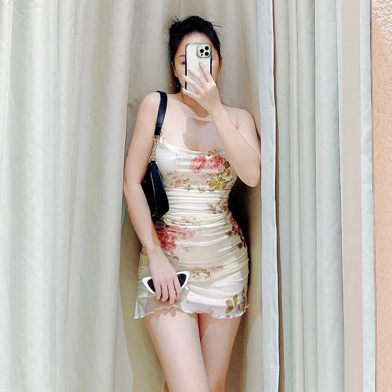 Soft Girl Aesthetic Floral Mini Sundress - Image 4