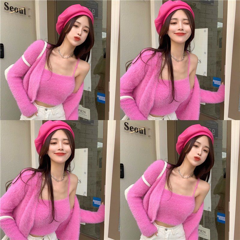 Soft Girl Cardigan Camisole Sweater Set - Image 13