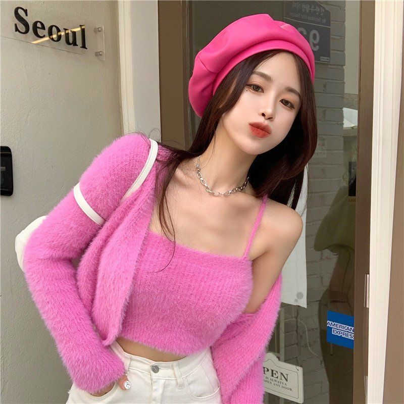 Soft Girl Cardigan Camisole Sweater Set - Image 17