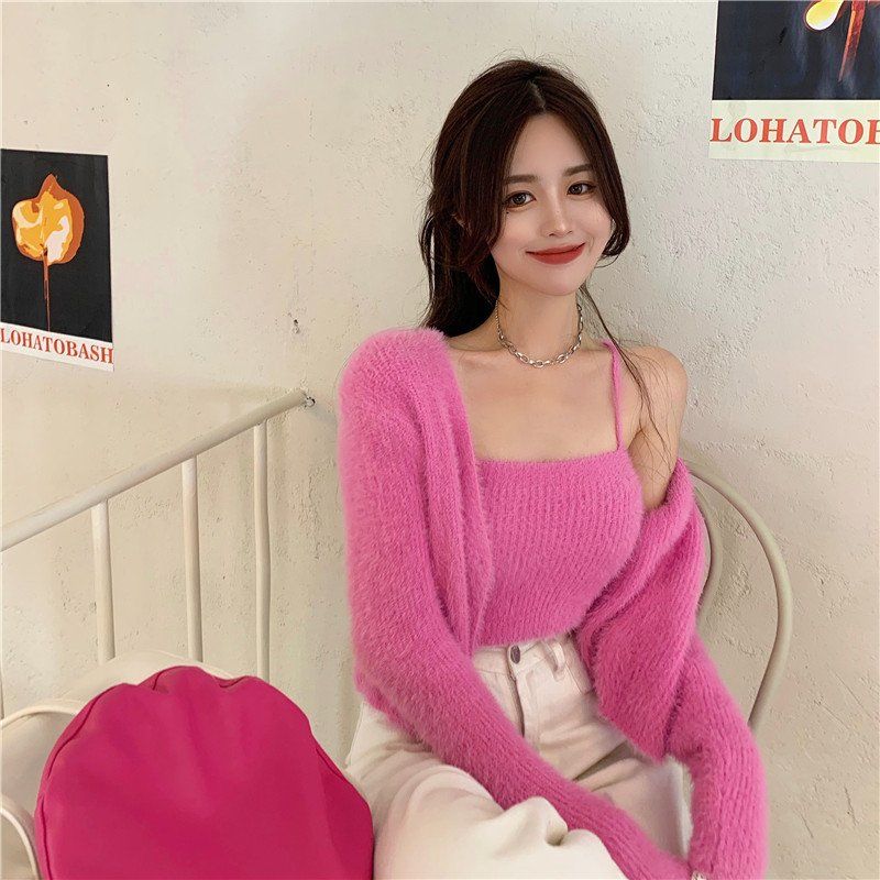 Soft Girl Cardigan Camisole Sweater Set - Image 18