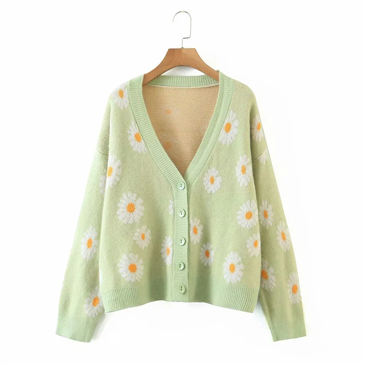 Soft Girl Daisies Cardigan Sweater - Image 3