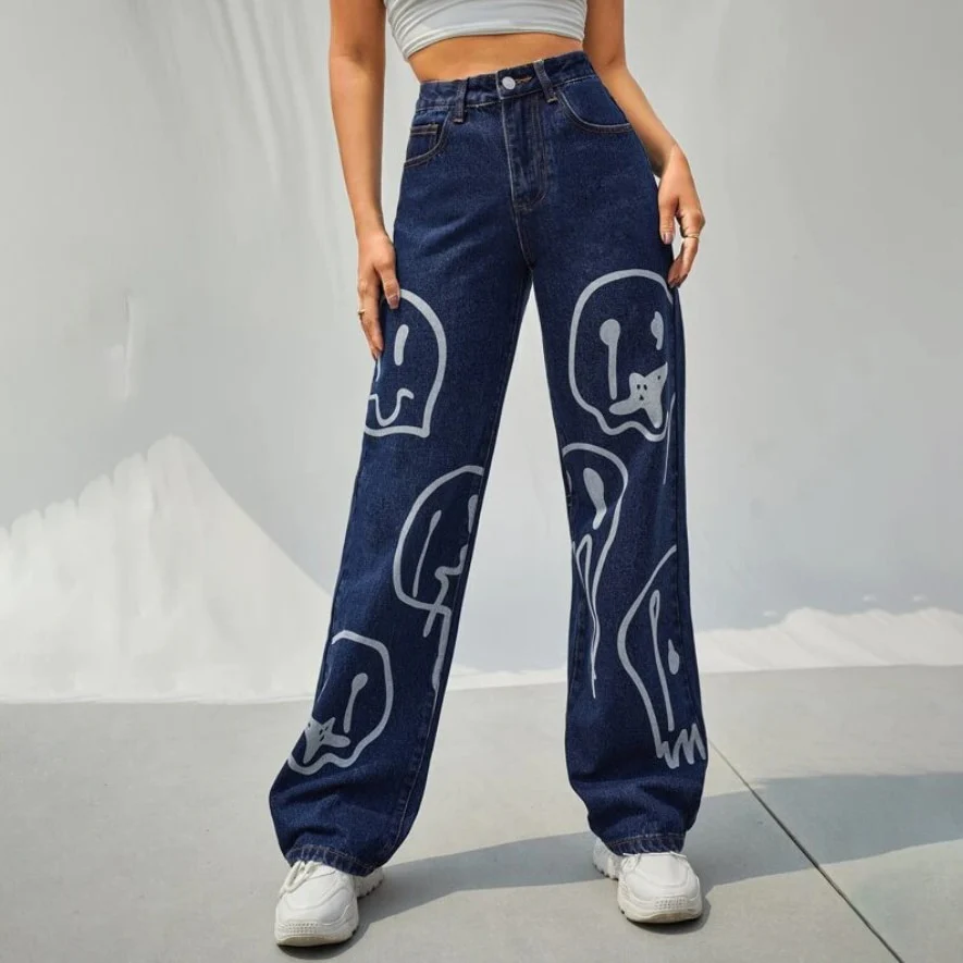 Trippy Smiley Loose Jeans - Image 10