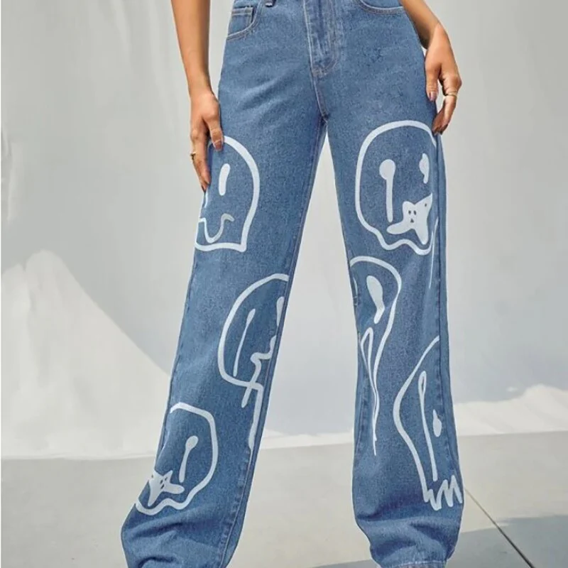 Trippy Smiley Loose Jeans - Image 16