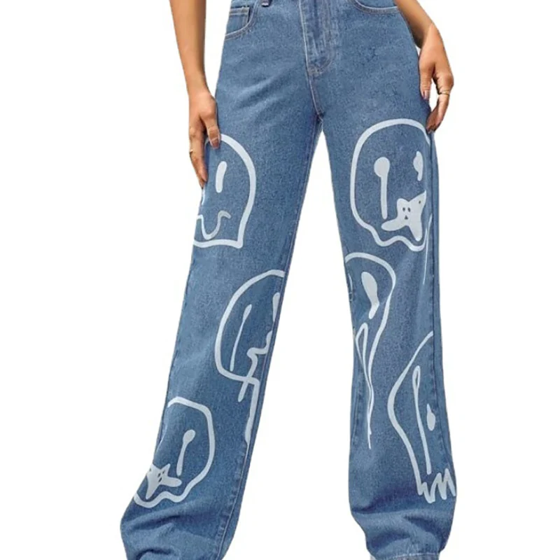 Trippy Smiley Loose Jeans - Image 2