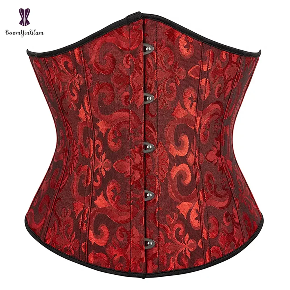 Vampire Aesthetic Underbust Corset Floral Satin