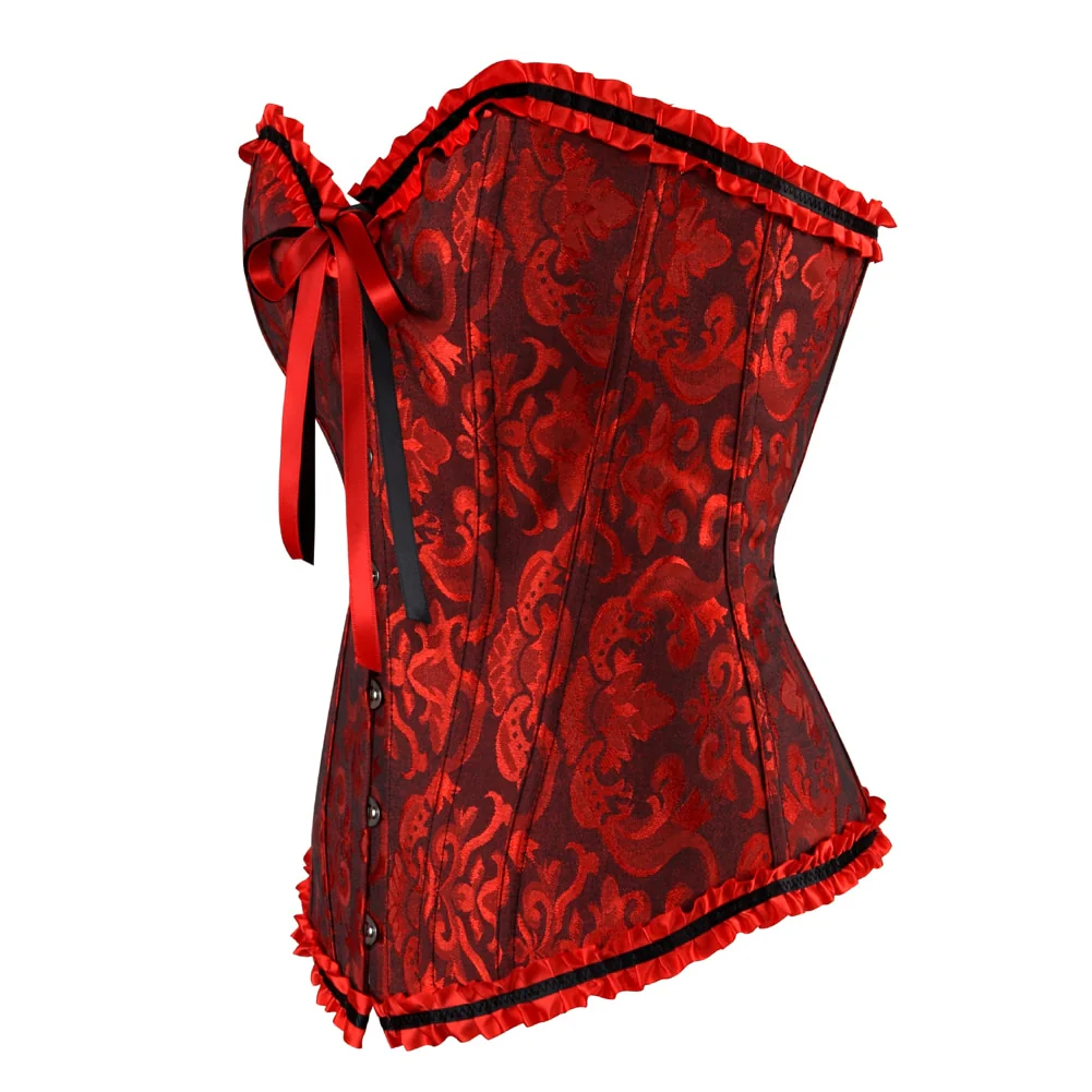 Vampire Corset Bustier Floral Blood Red - Image 5