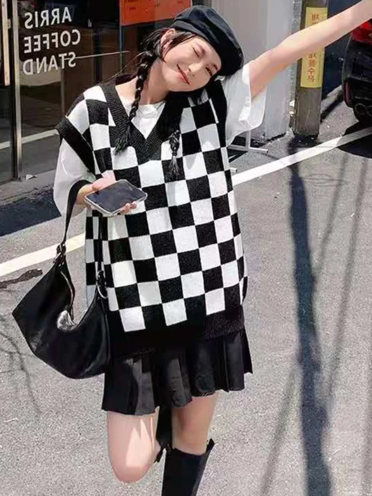 Wednesday Checkerboard Knitted Sweater - Image 16
