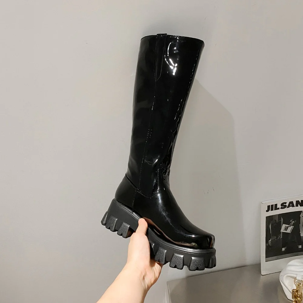 Y2K Shiny Knee-High Boots - Image 12