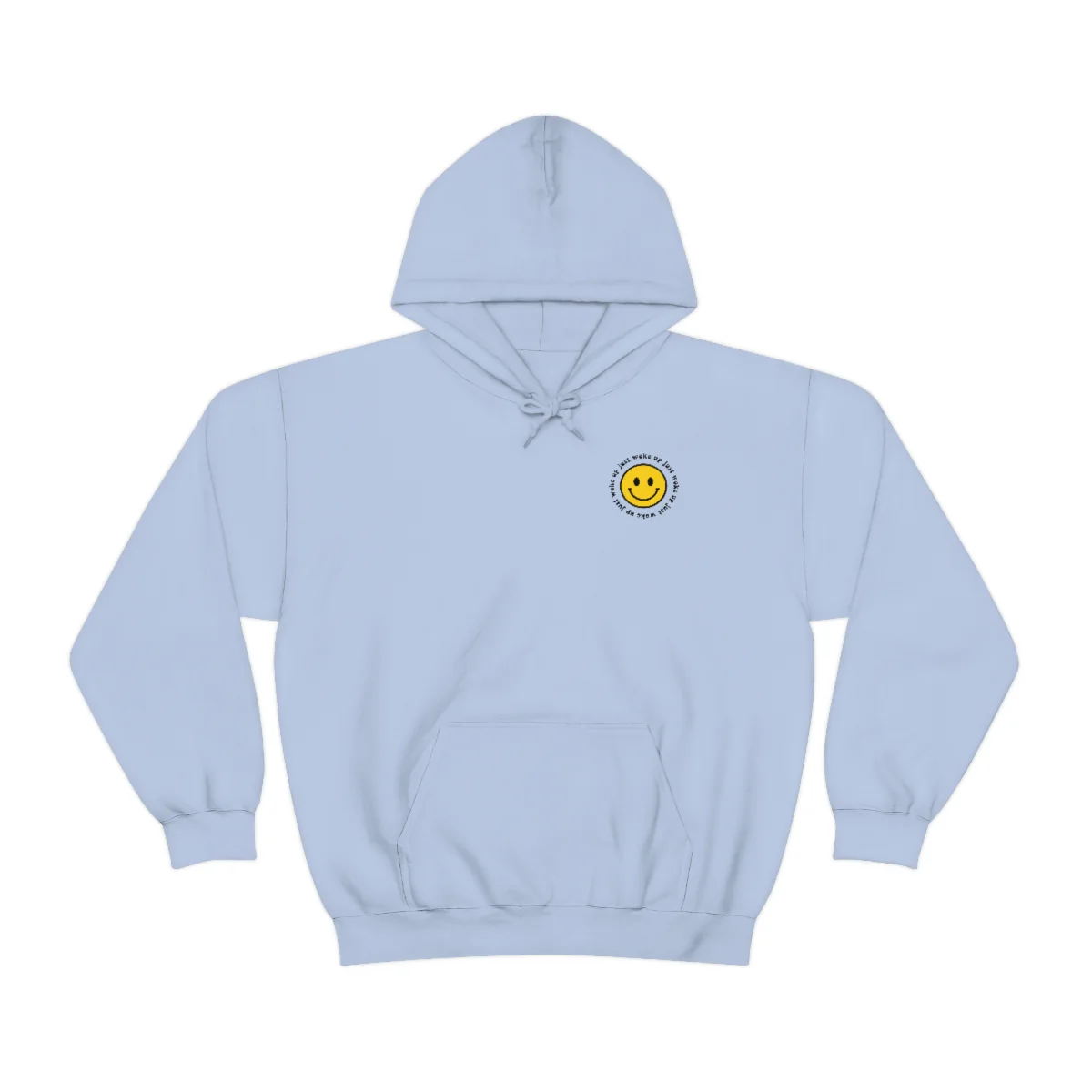 Y2K Smiley Just Woke Up Hoodie Sweatshirt - Image 2